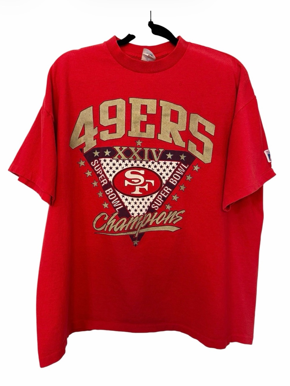 Vintage Logo 7 San Francisco 49ers Super Bowl XXIV champions t-shirt XL